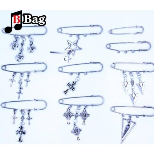 Bag Pin Accessories for Men women Brooch cross punk bag chain Decoration single shoulder slant bag Pendant DIY new suit simple