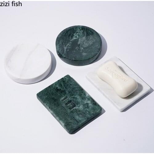 Natural Marble Soap Dish Storage Cleaning Holder Bathroom Accessories Case Supplies Plate Soap Boxes Quality Bath Supplies