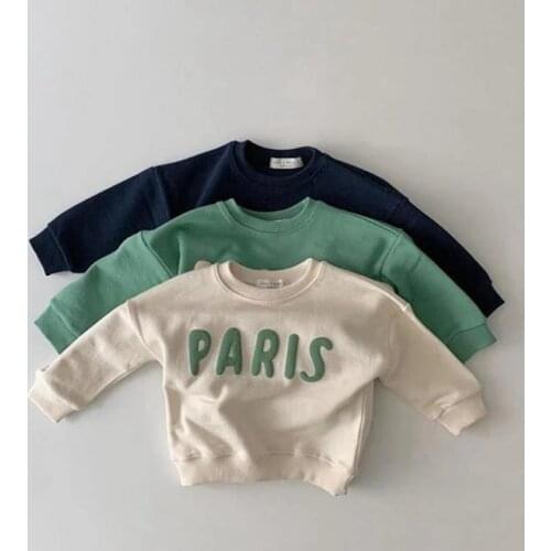 Kids Sweatshirts Baby Boy Girl Autumn Winer Thicken Cotton Fleece Warm Sweatshirt Children Letter Fashion Pullovers Tops
