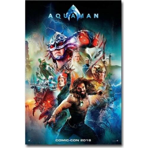 F077 Aquaman Movie 2 Silk Cloth Poster Art Bedroom Decoration