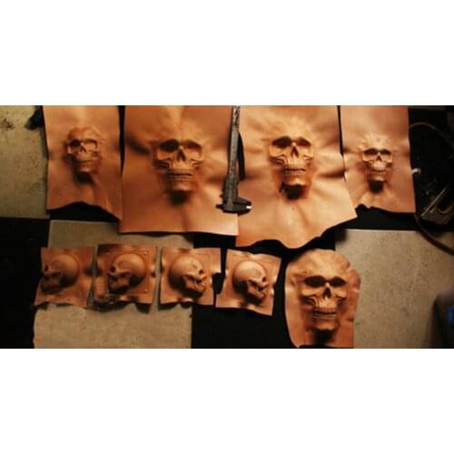 Handcrafted leather tools - skeleton skull molds