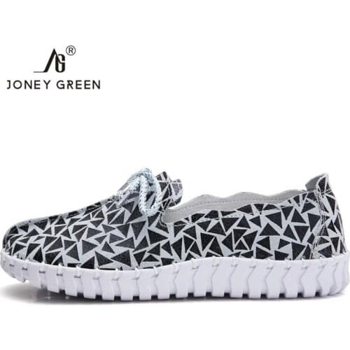 Spring Women Flats Loafers Shoes Genuine Leather Casual Shoes Female Flats Lace Up Loafers Casual Slip-on Walking Shoes Woman