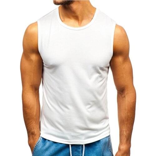 Summer European American Muscle Mens Pure Color Tank Tops Gyms Fitness Running Training Sleeveless O-neck Vest Slim Top#G3