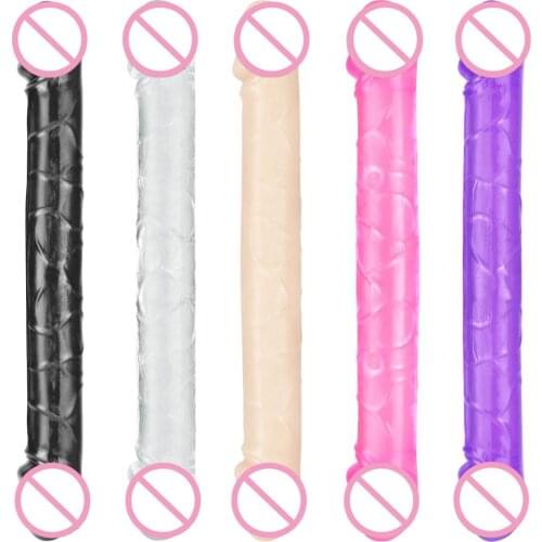 Mini Crystal Double Dildo Realistic Penis Female Masturbator Sex Toys Women Lesbian Soft TPE Anal Dildo Plug Intimate Goods