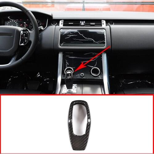Real Carbon Fiber Car Gear Shift Head Cover Trim For Range Rover Sport 2014-2020 For Jaguar E-PACE 2018 2019 Accessories