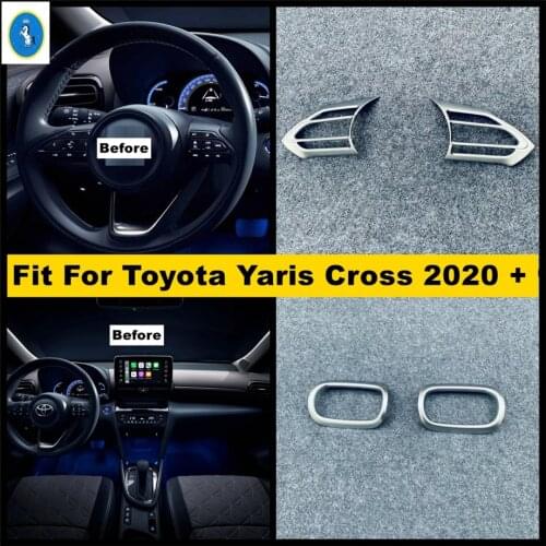 Steering Wheel / Air Conditioning AC Vents Frame Cover Trim Dashboard Air Outlet Cover Trim Fit For Toyota Yaris Cross 2020 2021