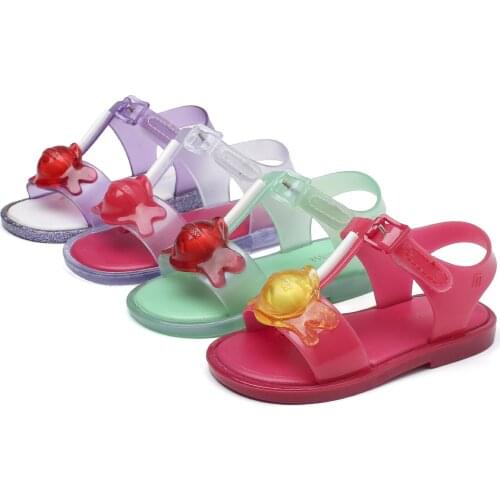 New Mini Melissas lollipop sandals Kids Girl Cute jelly shoes non-slip summer sandals Childrens Candy shoes toddlers SH19018