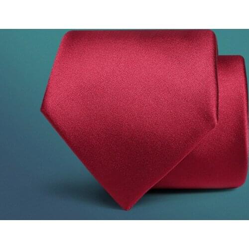 New Formal Ties For Men Classic Solid Red Party Zip Necktie Fashion Slim 8CM Wedding Business Male Casual Groom Man Ties Wear