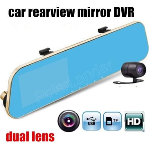 Original Car DVR Blue Review Mirror Digital Video Recorder Auto Registrator Camcorder Full HD 1080P with rear camera dual lens