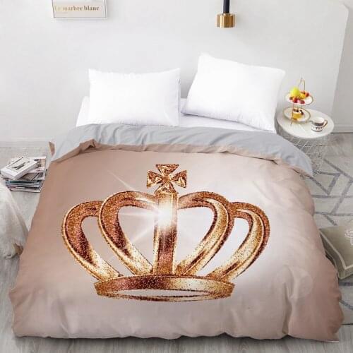 1 Pcs 3D Printed Pink Crown Duvet Cover 240x220 King Size Printing NO Pillowcases And NO Sheets Home Textiles Comforter
