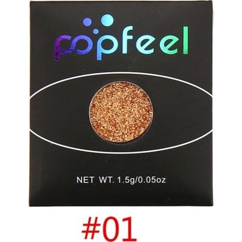 Popfeel 1pc Single Color Portable Eyeshadow Glitter Eye Shadow Powder Metallic Eyes Shadow Long Lasting Makeup Beauty Tool