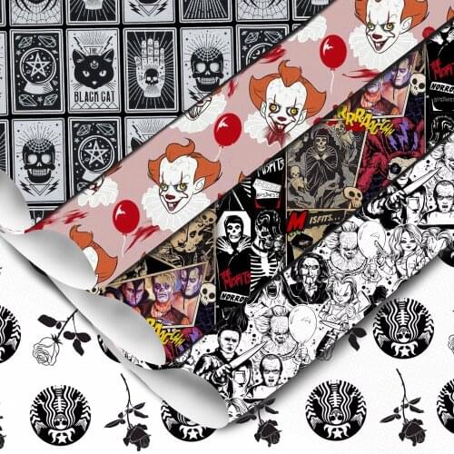 Halloween Series Horror Bones 20*33cm Ordinary Faux Synthetic Leather Sheets For Hair Bows Handbag Earring DIY Craft Vinyl