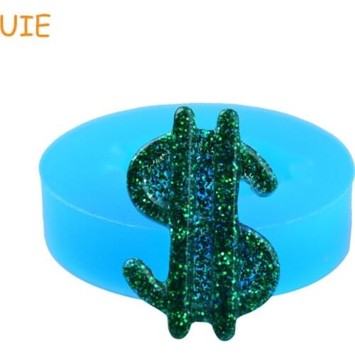 PYL434U 21.2mm Dollar Sign Silicone Mold - for Craft Cake Decoration, Fondant, Jewelry Making, Resin, Chocolate, Candy, Jewelry