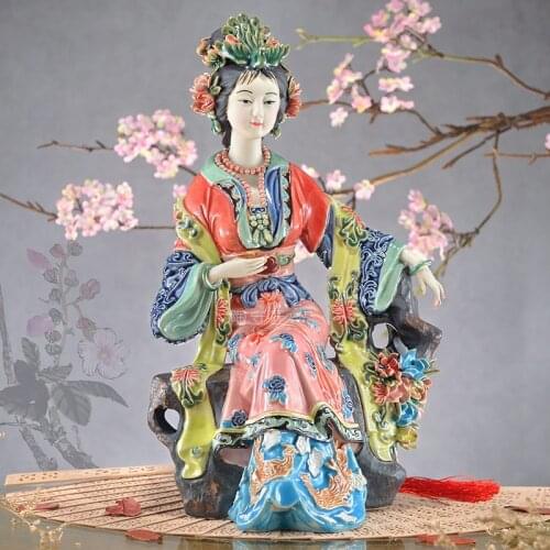 Chinese style ancient four beauties Yang Guifei ornaments porch living room ceramic decorations