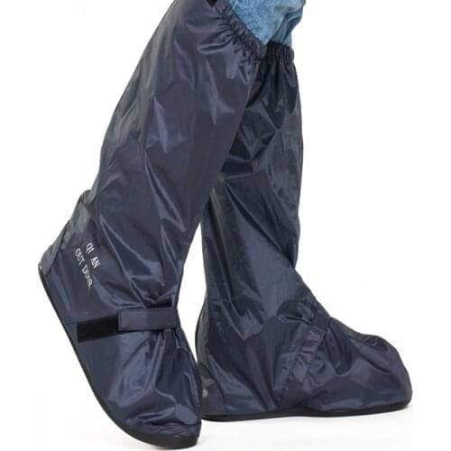 Navy Reusable Shoe Covers PVC Rainy Motorcycle Riding Cycling Non-Slip Waterproof Shoe Covers Protective Galochas