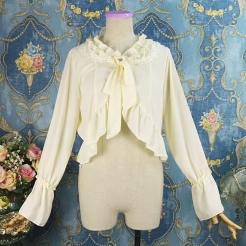 Fashion Spring Summer Women Cute Lolita Chiffon Blouse Girls Sunscreen Cape Shawl Shirt
