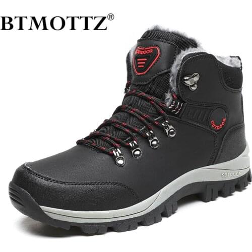 Winter Men Military Boots Waterproof Ankle Safety Work Boots Mens Outdoor Hikking Boots Leather Males Snow Boots Bota Masculina