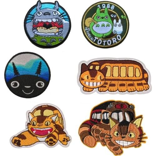 Cartoon character TOTORO embroidered iron on patch, cartoon Movie fabric badge, jacket jean clothing applique DIY accessoreis