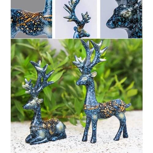 2 pcs Cute deer miniature statue Car Decoration OrnamentHome Decoration Craft Decor Lovely Dolls Toy