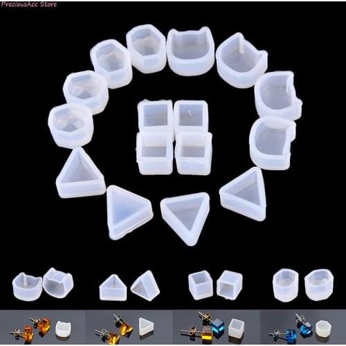 2pcs Multi Design Women Clear Silicone Mold for Making Jewelry Earrings DIY Mold Casting Resin 5cm