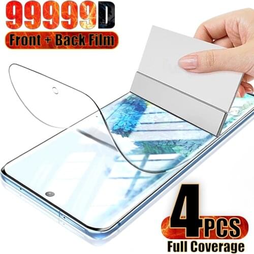 4 Pack Galaxy S20 Plus Screen Protector TPU for Samsung S7 edge S8 9 10 S21 FE Note 20 Ultra 5G Hydrogel Front Back Film sheild