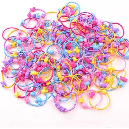 50Pcs Lovely Flower Rabbit Princess Headwear Baby Headdress Girls Hair Accessories Kids Elastic Hair Bands Children Hair Ropes