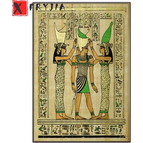 5D round square diamond Egypt Wall Art Parchment Paper Style Old Antique embroidery Diy full diamond painting mosaic pictures