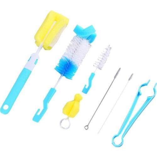 7Pcs/Set Kitchen Cleaning Brush For Baby Kid Feeding Milk Bottle Cups Brushes Tube Nozzle Cleaner Brush Home Kitchen Accessories