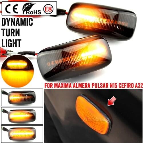 For Nissan Maxima Almera Pulsar N15 Cefiro A32 1995-2000 Car Led Dynamic Turn Signal Light Side Marker Fender Lamp Indicator