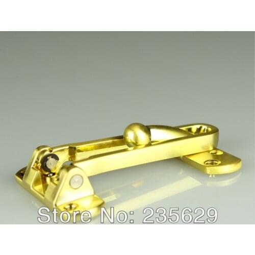 Free Shipping, 6 pcs, 215g stainless steelsecurity door fasten,Satin Gold color finish, metal door guard for interior doors