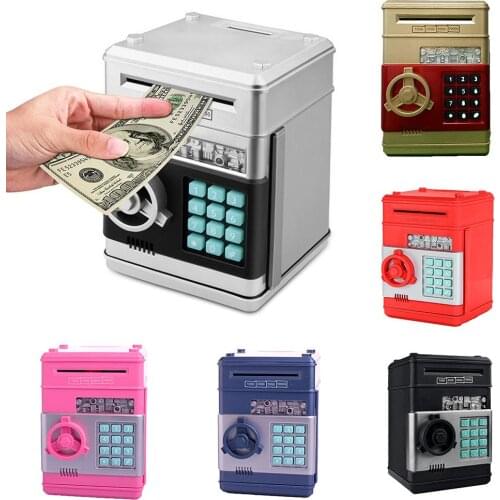 Electronic Piggy Bank ATMs Password Money Box Cash Coins Saving Box ATMs Bank Safe Box Automatic Deposit Banknote Christmas Gift