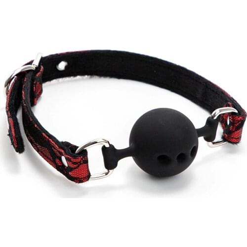 Erotic Silicone Breathable Ball Gag Bondage Open Mouth Gags Plush Race Oral Fixation Adult Sex Toys For Couples Adult BDSM Game