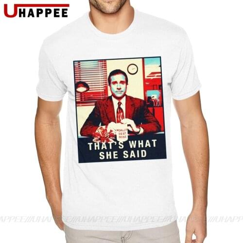 Black Thats What She Said Michael Scott Tees Mens Custom Printing Short Sleeve Ultra Cotton O-neck Tshirt