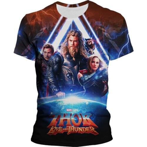 Fashion Mens Clothing Marvel Super Hero Thor 3D Printed Womens T-shirts Harajuku Cool Short Sleeve Boy Girl Kids Tee Shirts