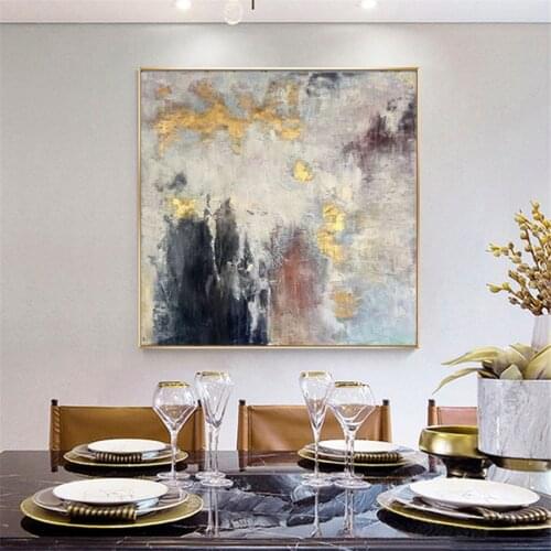 Hot sale large hand-painted art painting golden painting modern abstract oil painting canvas wall art office decoration painting