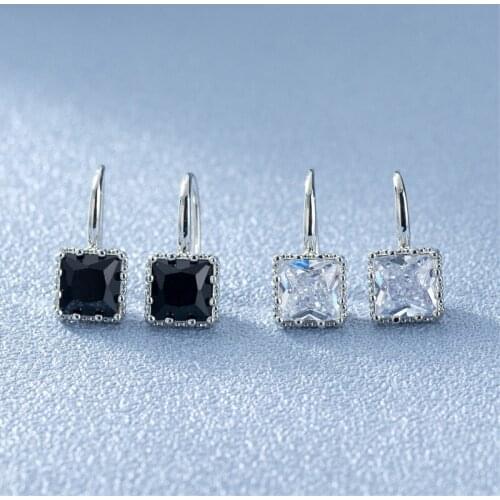 Real Natural Obsidian Gemstone Jewelry Stud Earring for Women Fine Silver 925 Jewelry Bizuteria Aros Mujer Oreja Earring Females