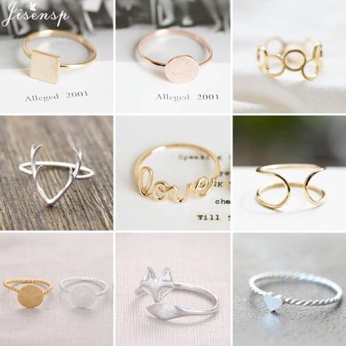 2020 Fashion Design Love Heart Rings for Women Adjustable Joint Ring Hip Hop Punk Round Fox Deer Finger Rings BFF Jewelry anel