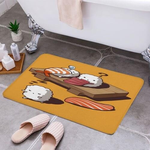Sleep Walking Sushi 3D Print Doormats Rectangle Non-Slip DoorMat Bedroom Kitchen Entrance Print Door rugs Dropshipping