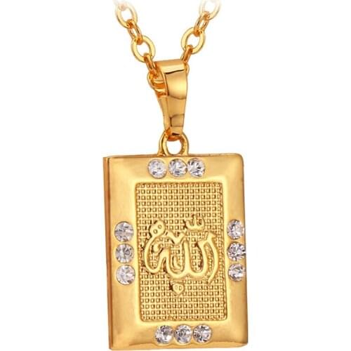 Collare Allah Necklaces & Pendants Gold/Silver Color Wholesale Religious Necklace Women/ Men Islamic Jewelry P262