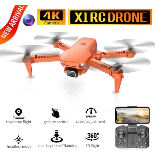 X1 RC Drone with Camera 4K Dual Camera WiFi FPV Mini Foldable RC Quadcopter with Function Trajectory Flight RC helicopter toys