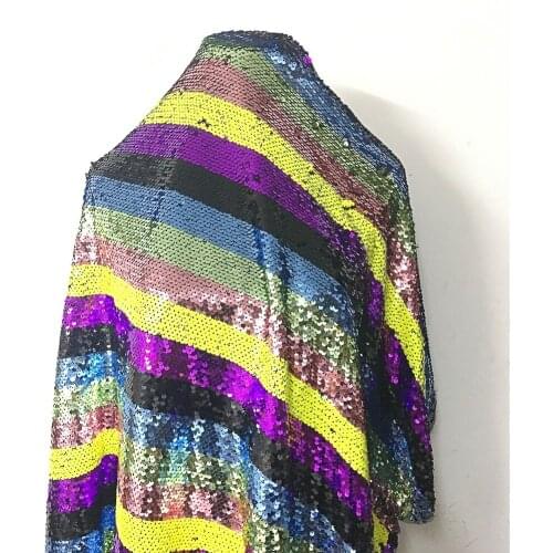 LASUI Top 1yard=1lot rainbow sequins lace fabric multicolour wide 150cm Glittering for night dress DIY handmade accessroies