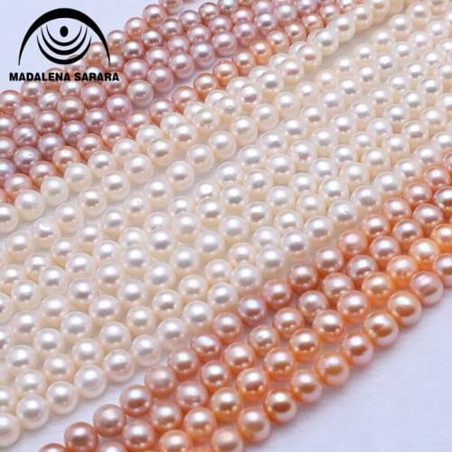 MADALENA SARARA AAAA Freshwater Pearl Necklace 8-9mm Premium Pearl Strand Fine Lubster DIY Beaded Making 100% Guarantee