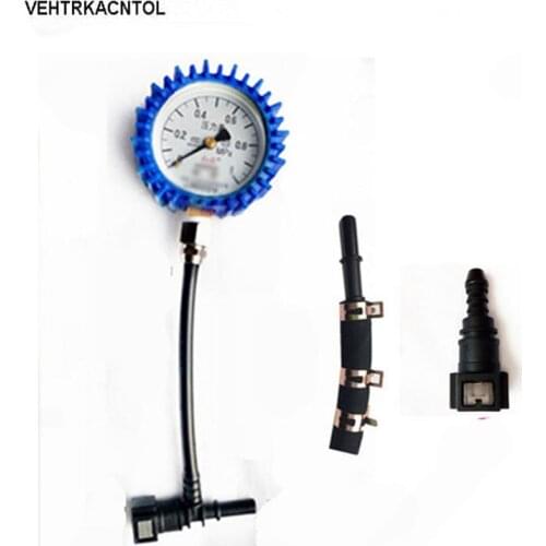 New Motorcycle Car Fuel Pressure Gauge Car Gasoline Inject Pressure Meter Tester + Fast Connector