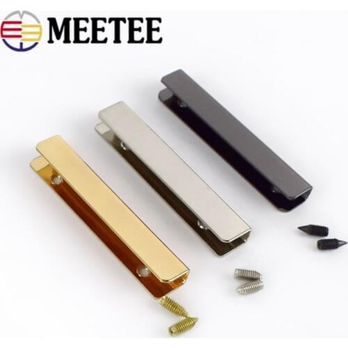 Meetee 10pcs Edge Protection Metal Buckles 50mm Button with Screws for Luggage Wrap Angle Handbags Leather Hardware Accessories