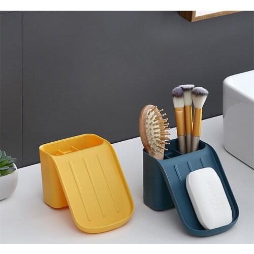 Multifunction Soap Dish Holder Drainer Soap Box Bathroom Organizer Punch-free Storage Box Soap Container Bathroom Accessories