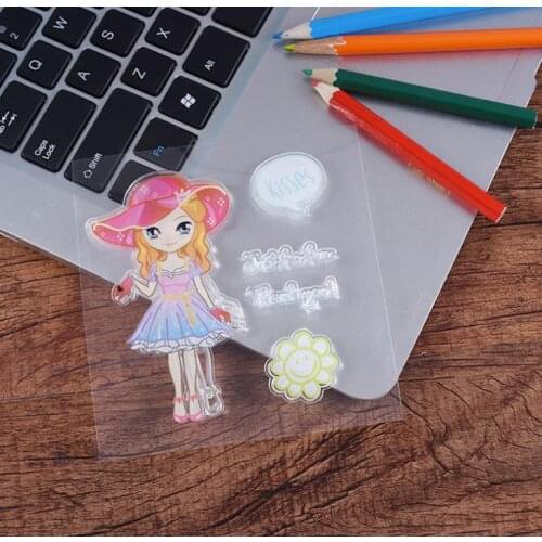 Fashion Girl Transparent Clear Silicone Stamps for DIY Scrapbooking/Card Making/Kids Crafts Fun Decoration