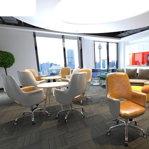 New Solid Color American Casual Negotiation Chair Nordic Home Study Computer Chair Office Leather Chair Minimalist Modern