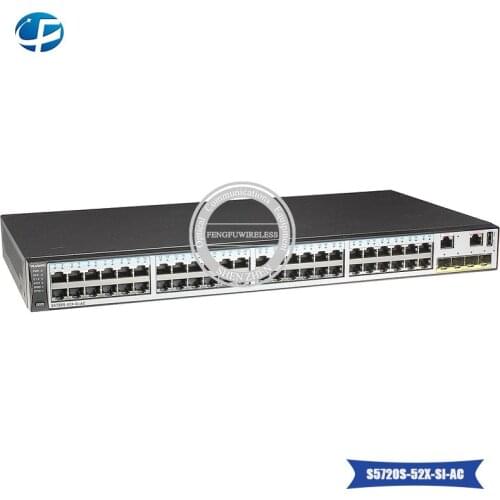 Original support RPS Hua wei Gigabit Ethernet Switches S5720S-52X-SI-AC ,48 Ethernet 10/100/1,000 ports, 4 x 10 Gig SFP