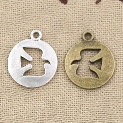 12pcs Charms Peace Dove 18x15mm Hollow Antique charms,pendant fit,Vintage Tibetan Bronze Silver color,DIY Handmade Jewelry