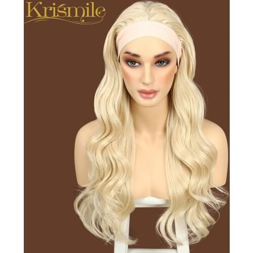 Long Wave Headband 613# Wig Daily Party Travel Holidays No Gel Glueless Wig for Women Drag Queen 2 Free Bands High Temperature